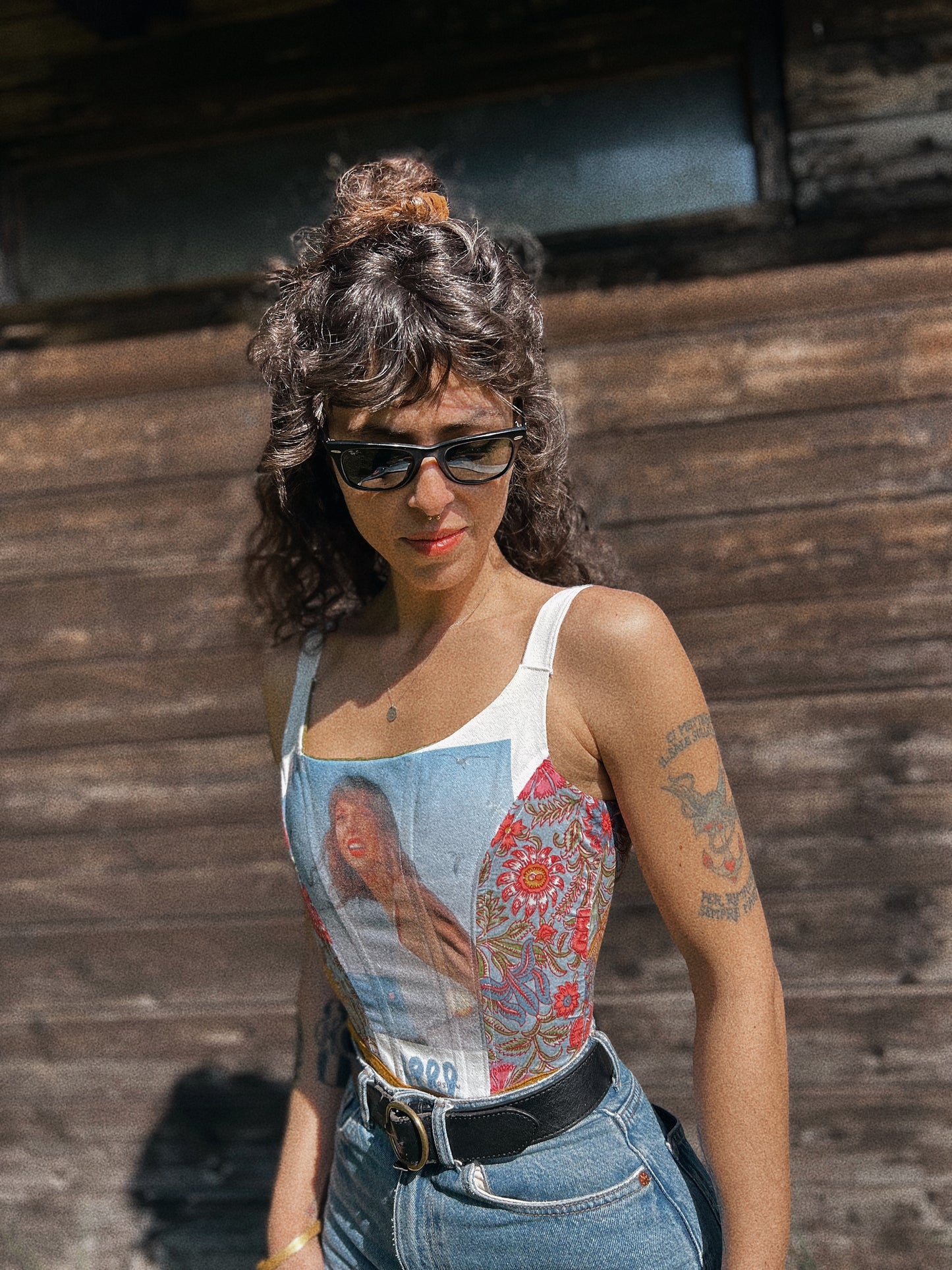 Corset with boning size XS/M adjustable ~ tote bag collection