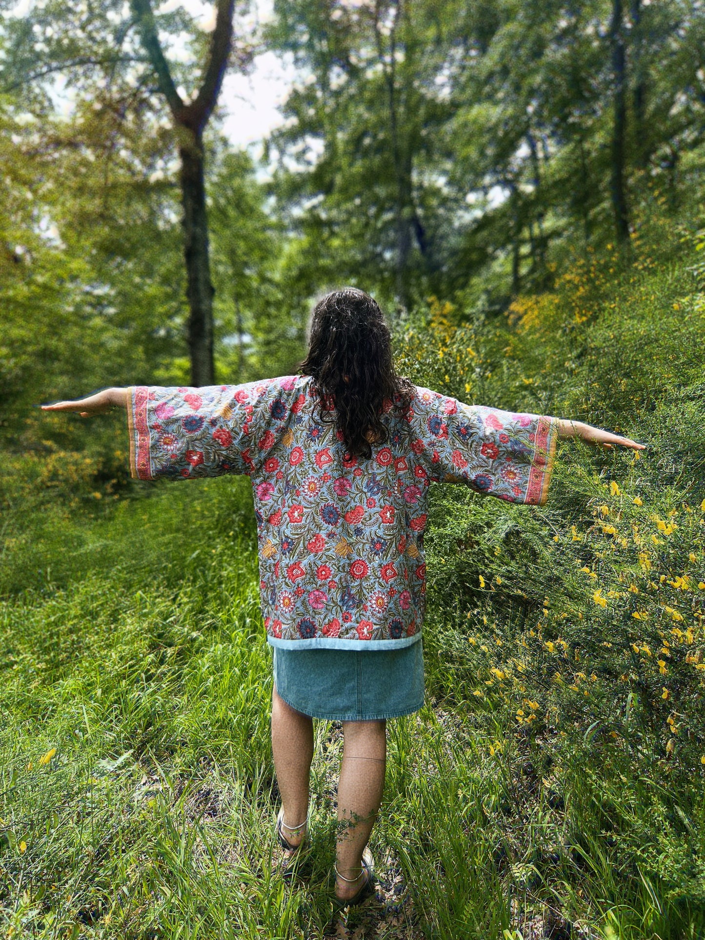 Block printed padded oversize kimono size S/M