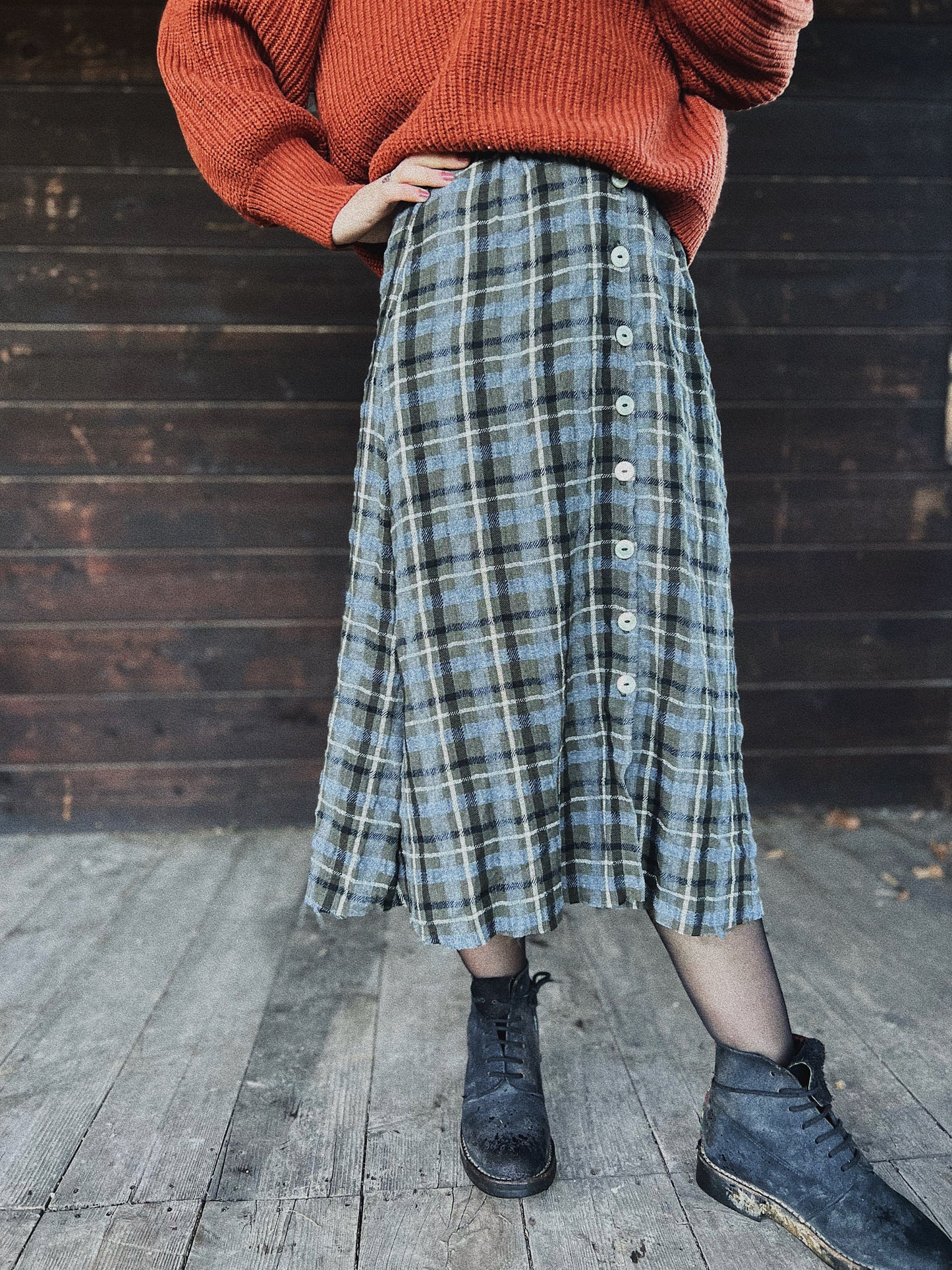 Plaid Phoebe skirt with pence