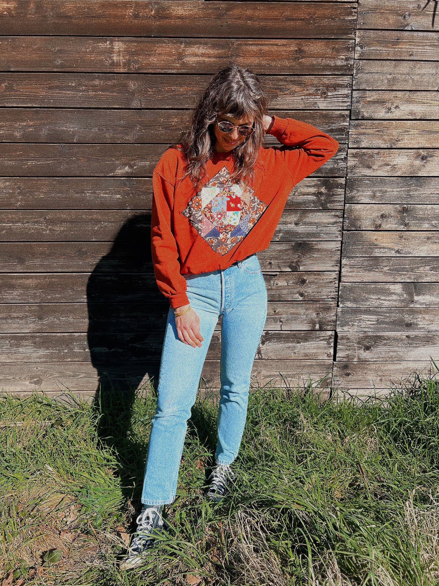 Upcycled quilted sweater size M