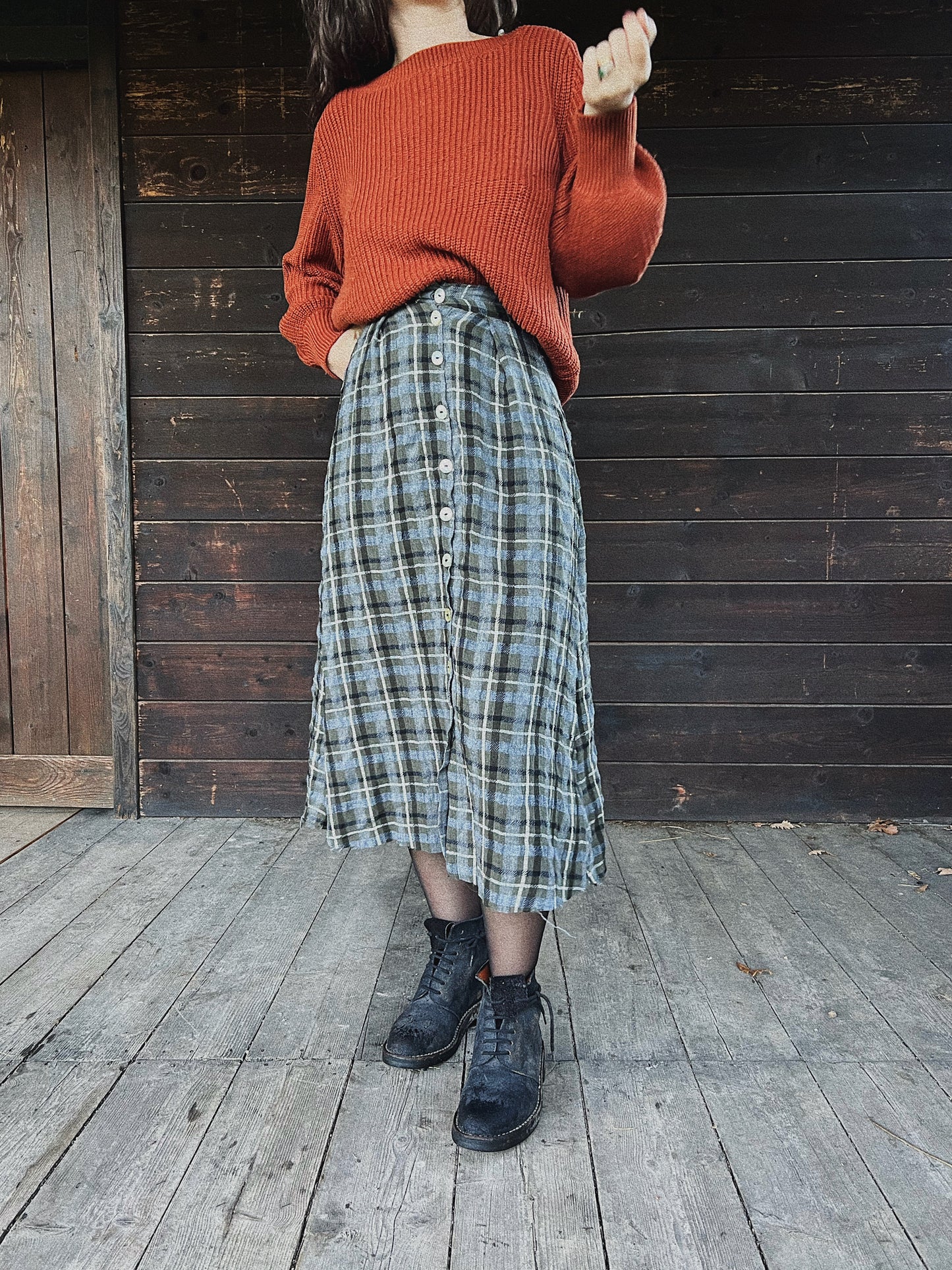 Plaid Phoebe skirt with pence