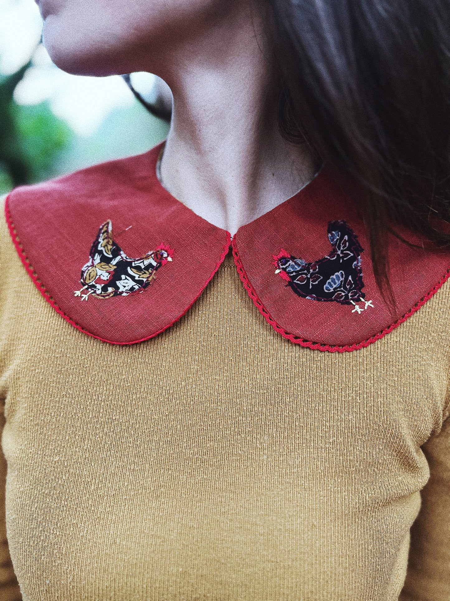ONE PIECE 🐔 Embroidered removable collar