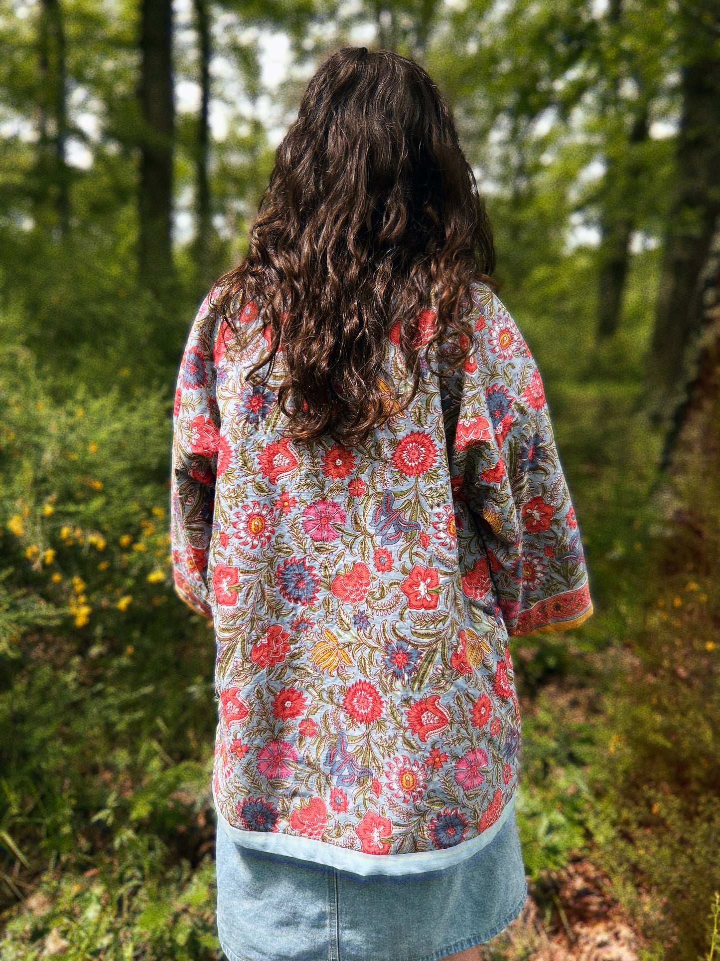 Block printed padded oversize kimono size S/M