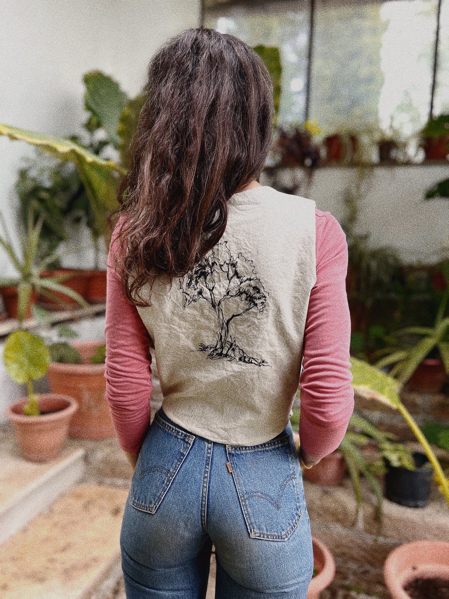 Embroidered linen vest size XS/S