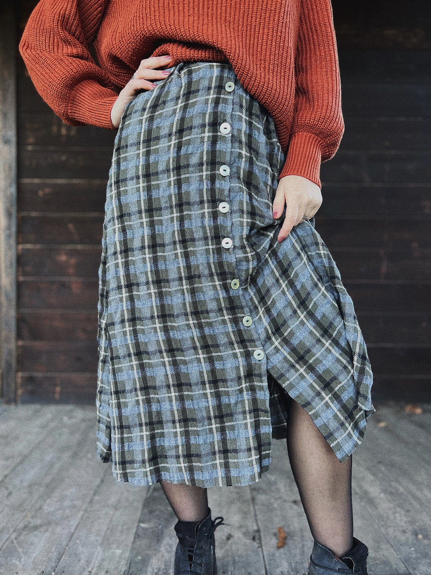 Plaid Phoebe skirt with pence
