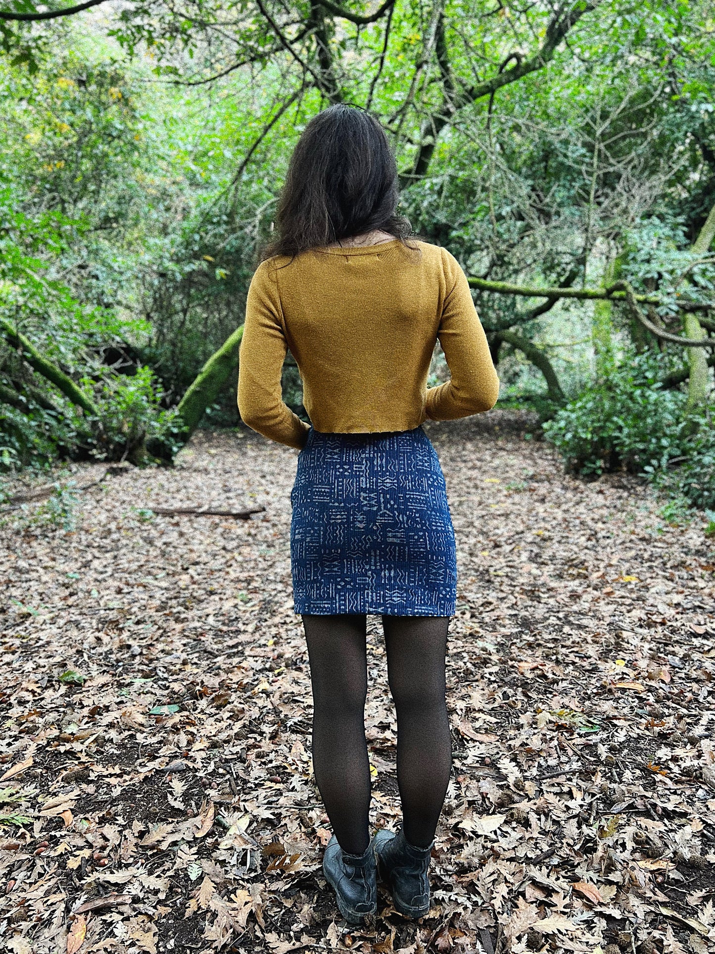 Pencil Skirt ~ Indaco double layered pencil skirt