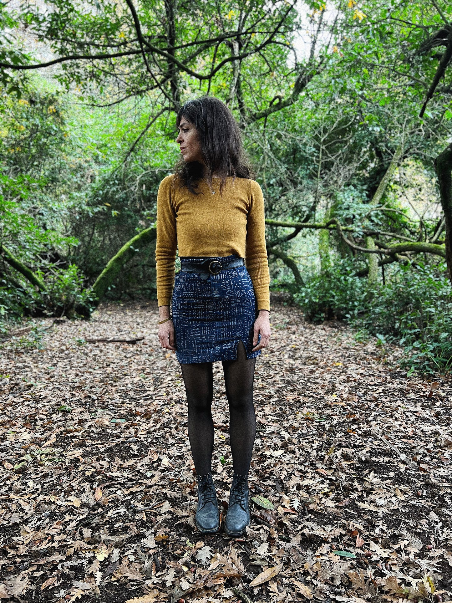 Pencil Skirt ~ Indaco double layered pencil skirt
