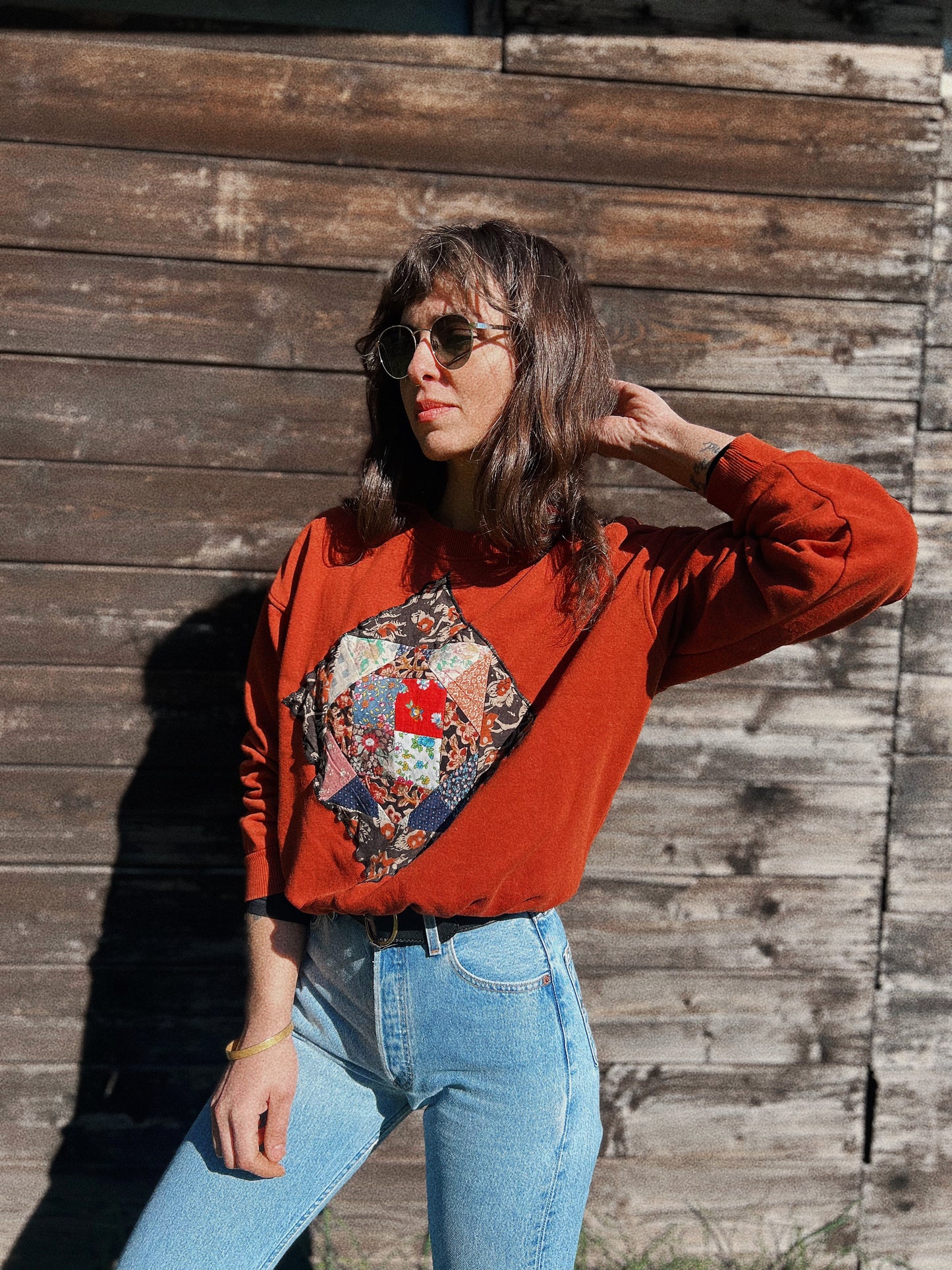 Upcycled quilted sweater size M