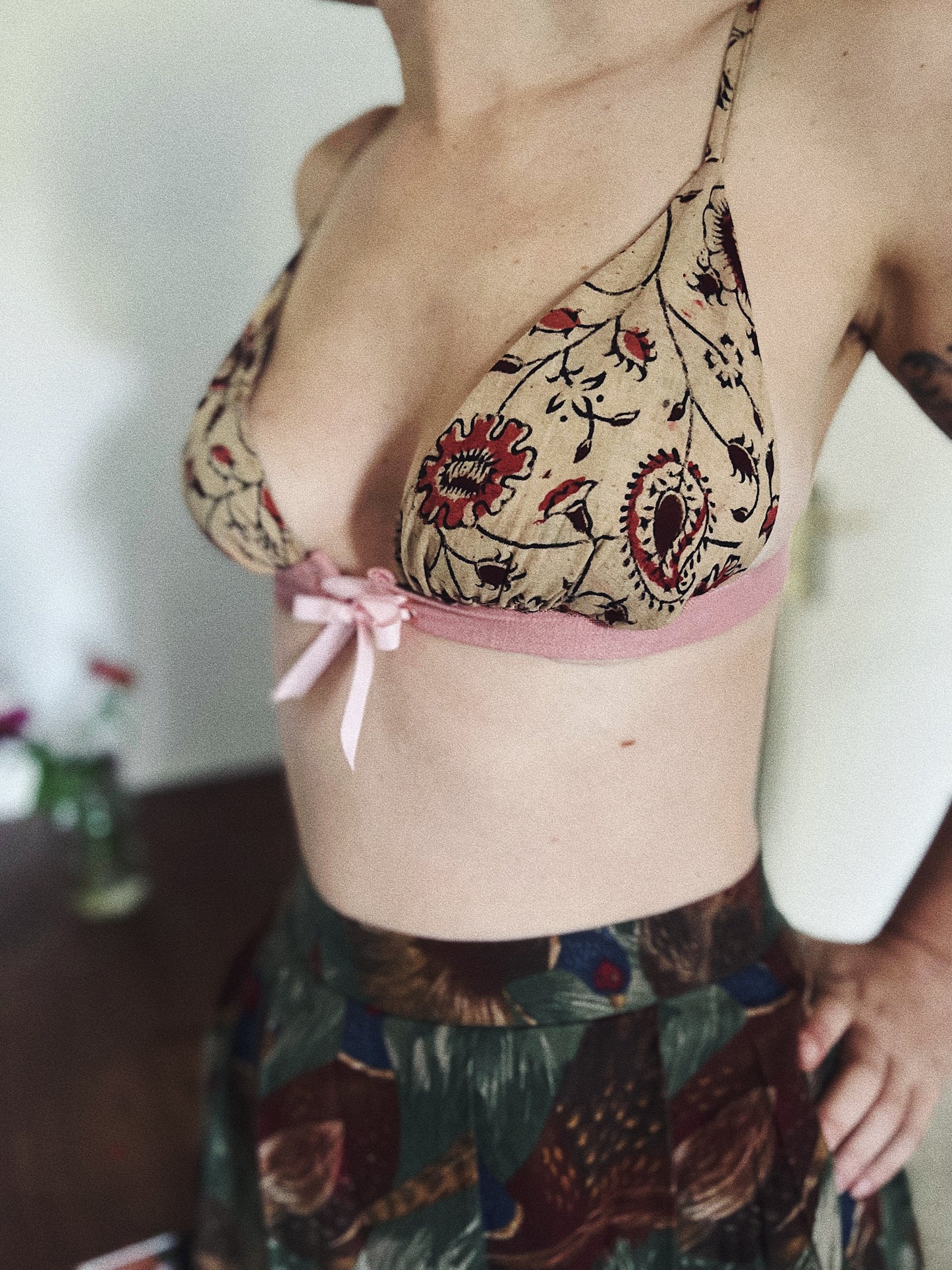 Limited capsule collection ✨ Block printed cotton bra/top