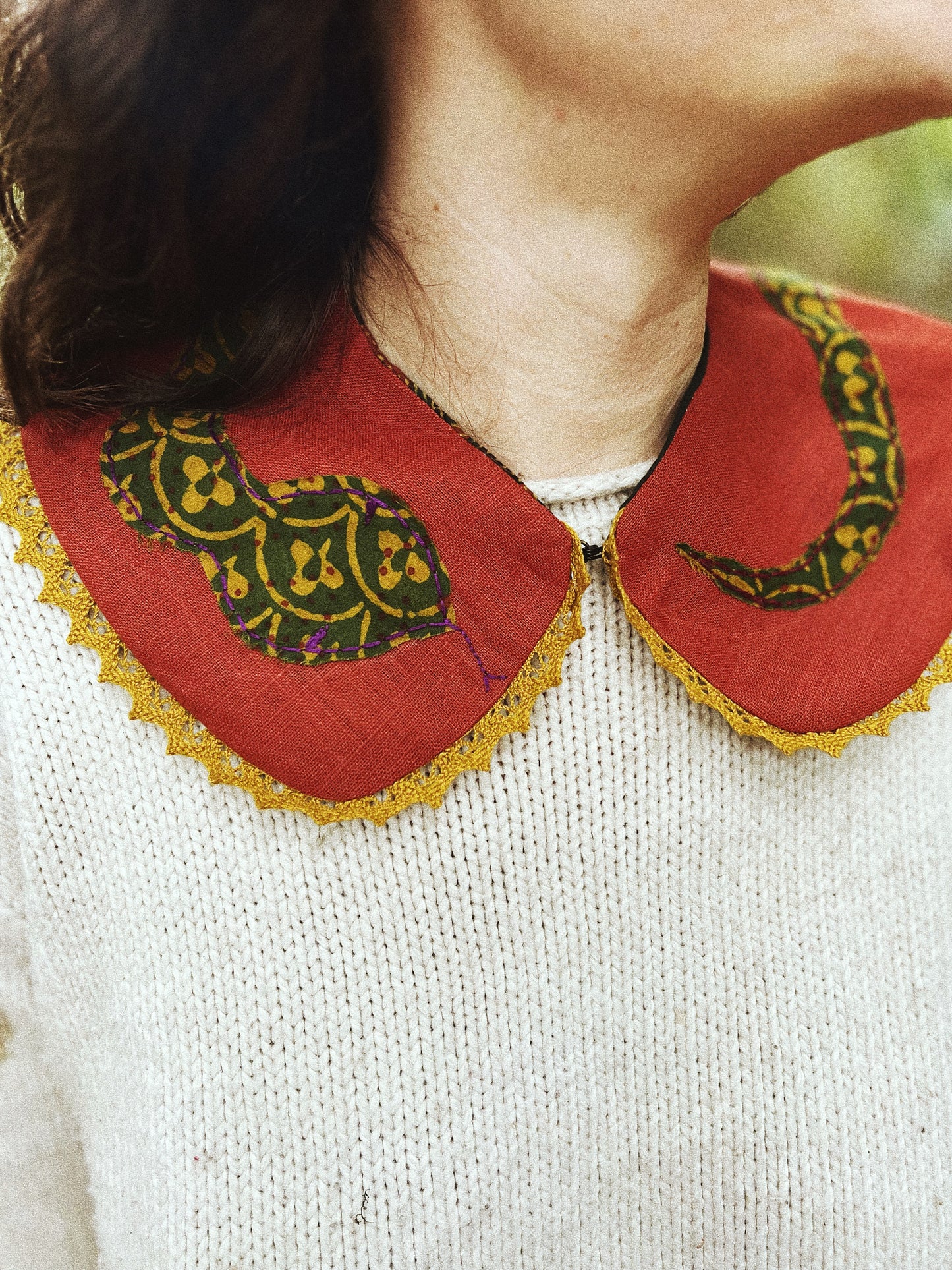 ONE PIECE 🐍 Embroidered removable collar