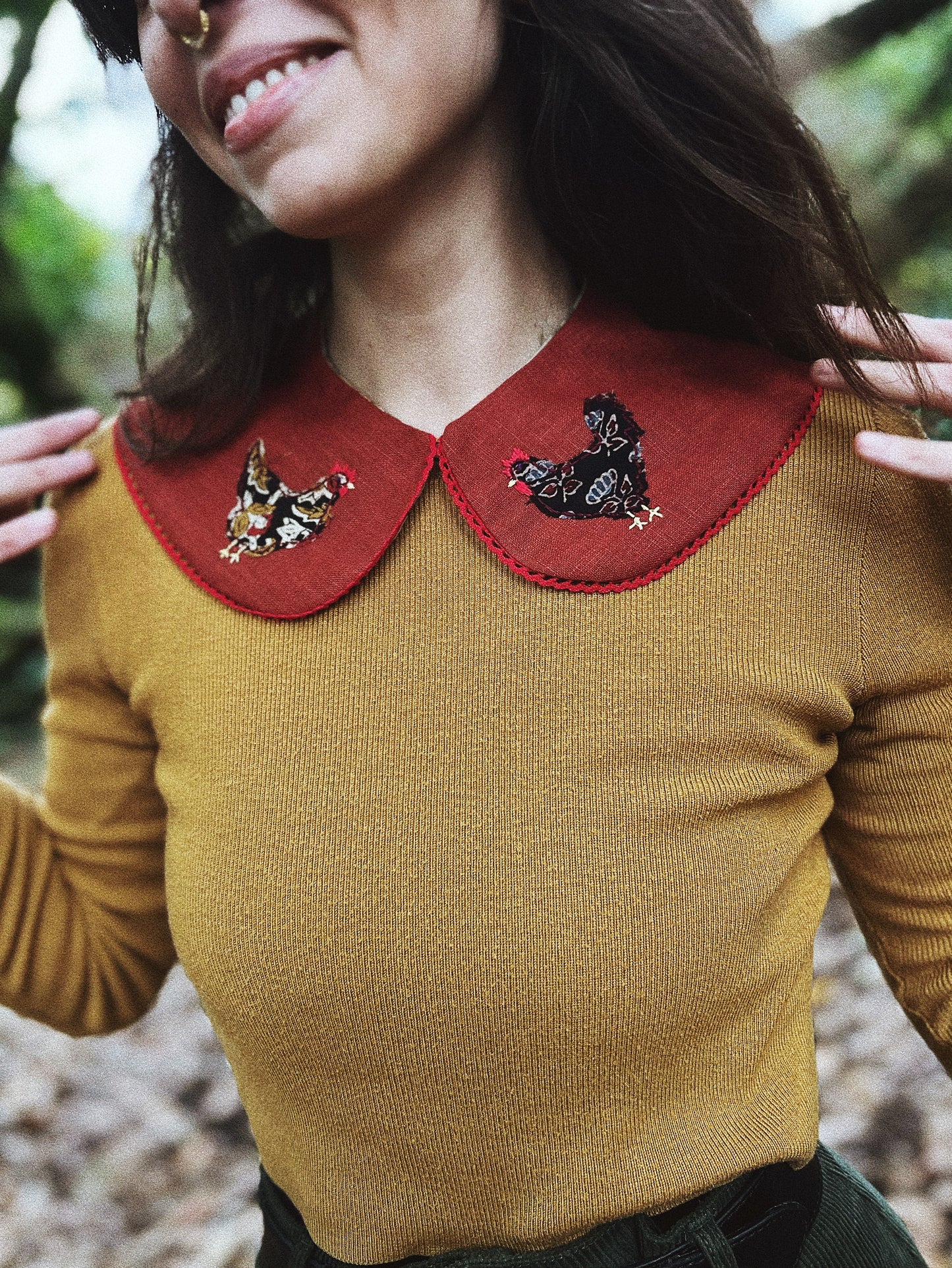 ONE PIECE 🐔 Embroidered removable collar