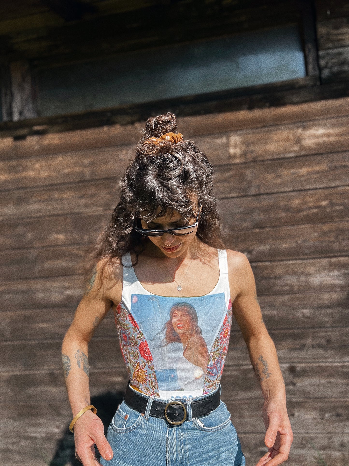 Corset with boning size XS/M adjustable ~ tote bag collection