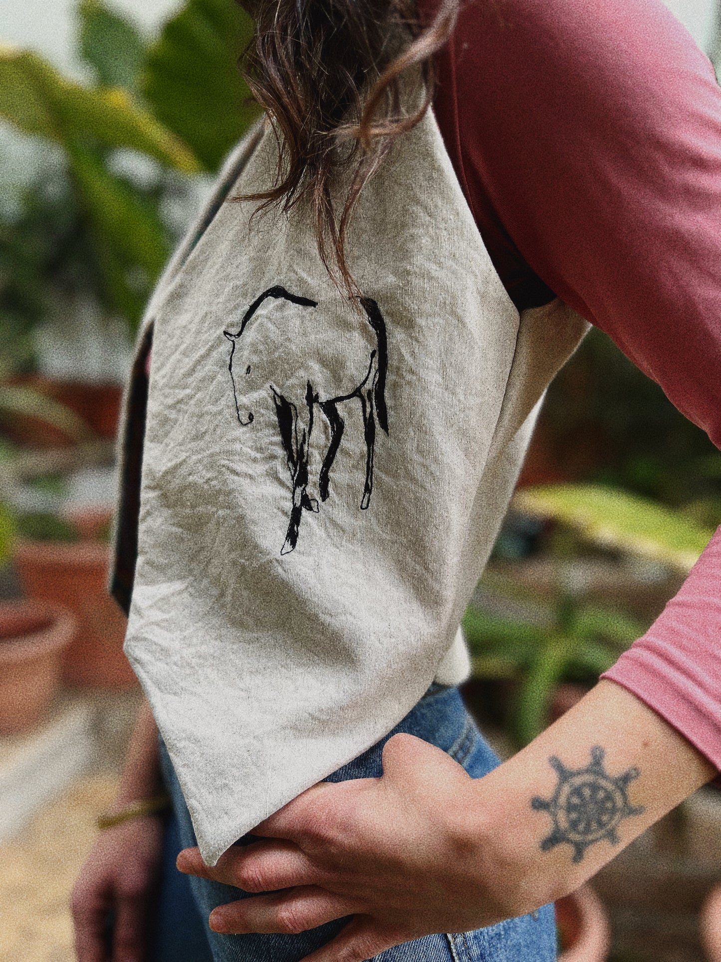 Embroidered linen vest size XS/S