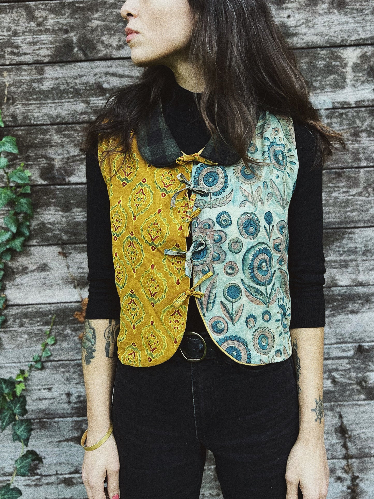 ONE PIECE Patchwork George Vest size M/L (worn by a size S)