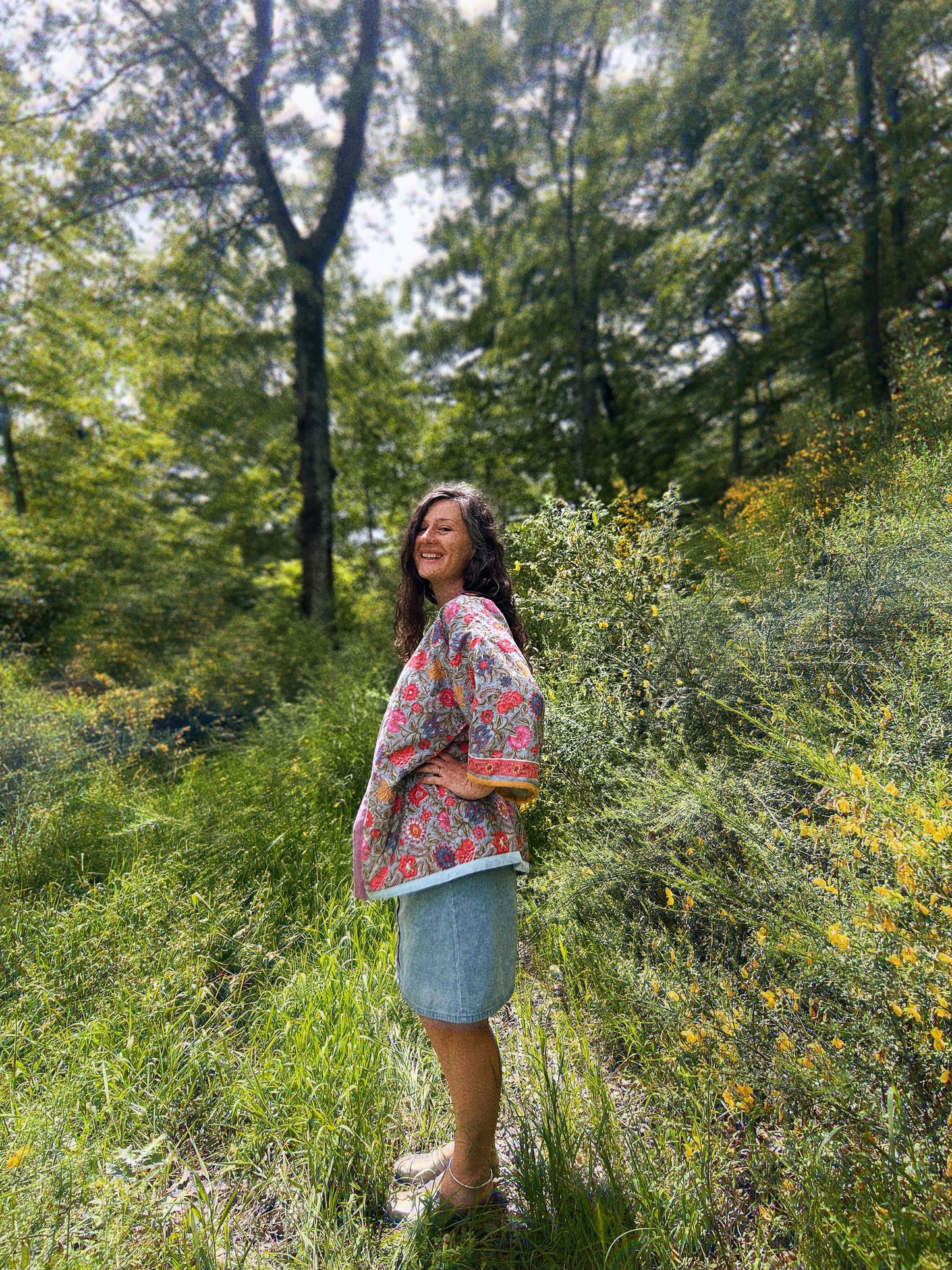 Block printed padded oversize kimono size S/M