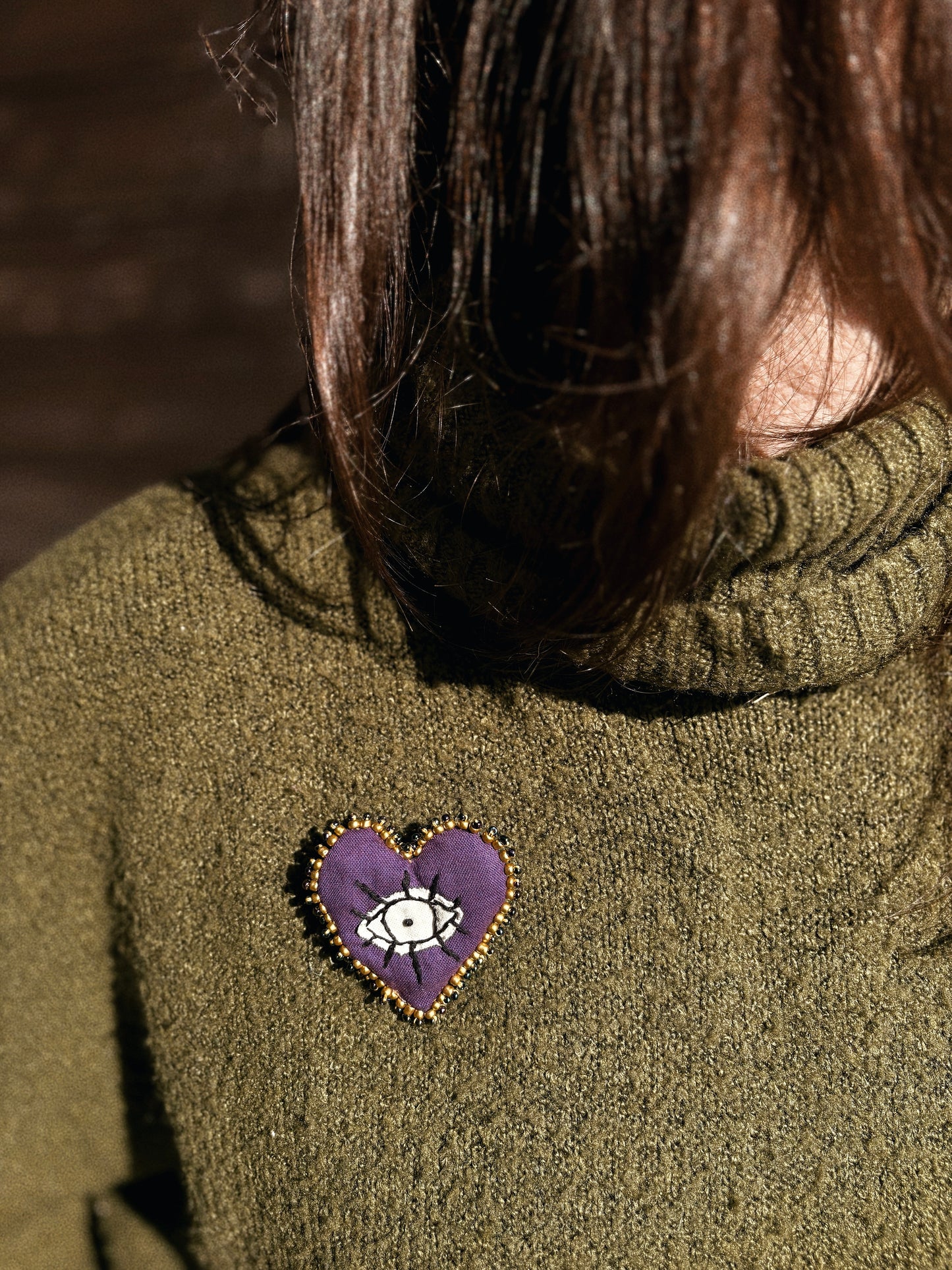 Hand embroidered brooch