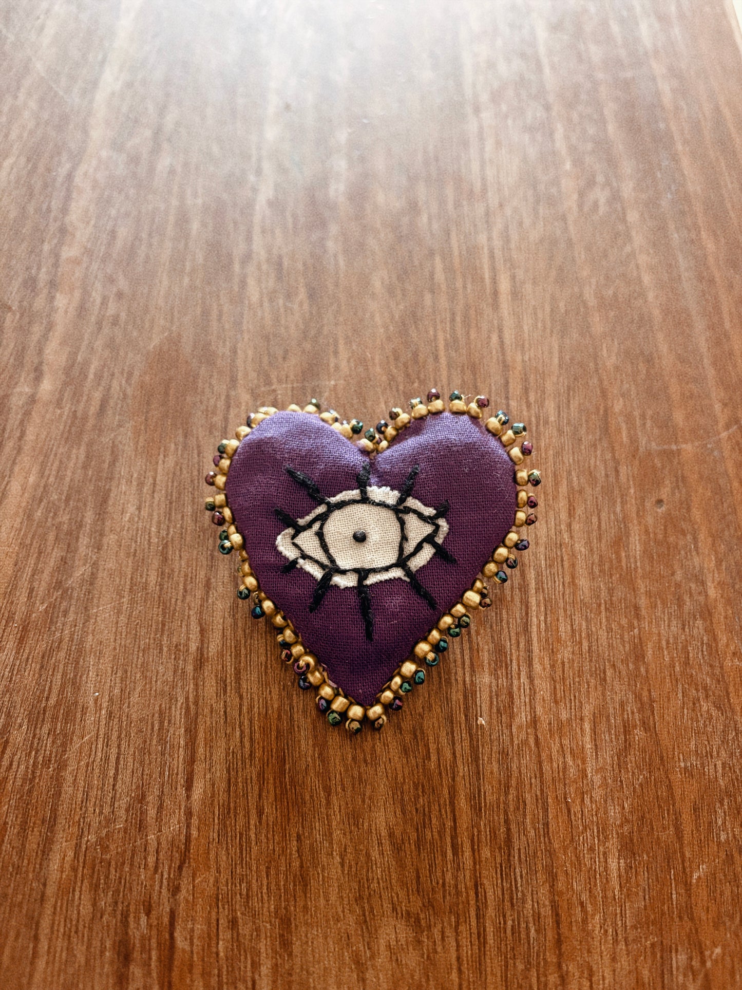 Hand embroidered brooch