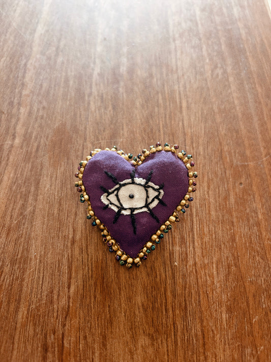 Hand embroidered brooch