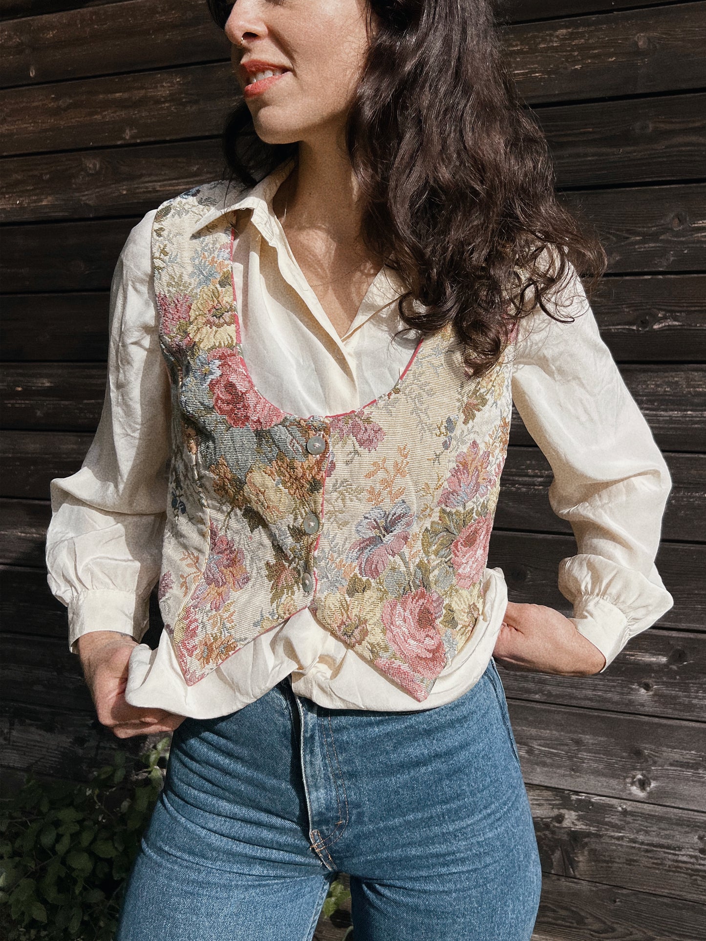 Vintage fabric vest size M