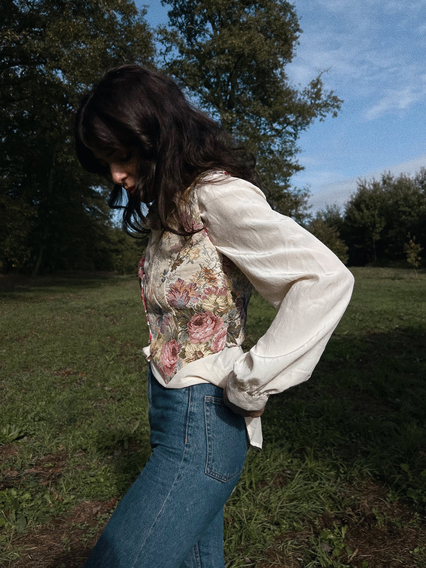 Vintage fabric vest size M