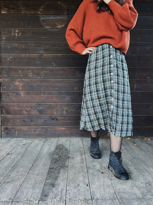 Plaid Phoebe skirt with pence