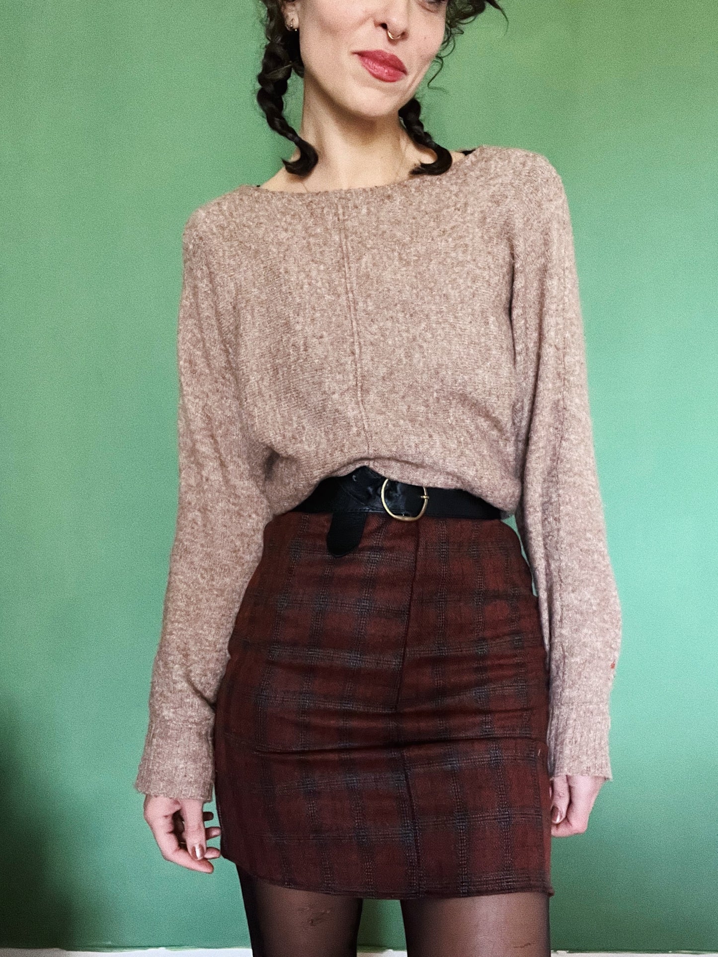 Billie Skirt ~ pencil fitted flannel skirt