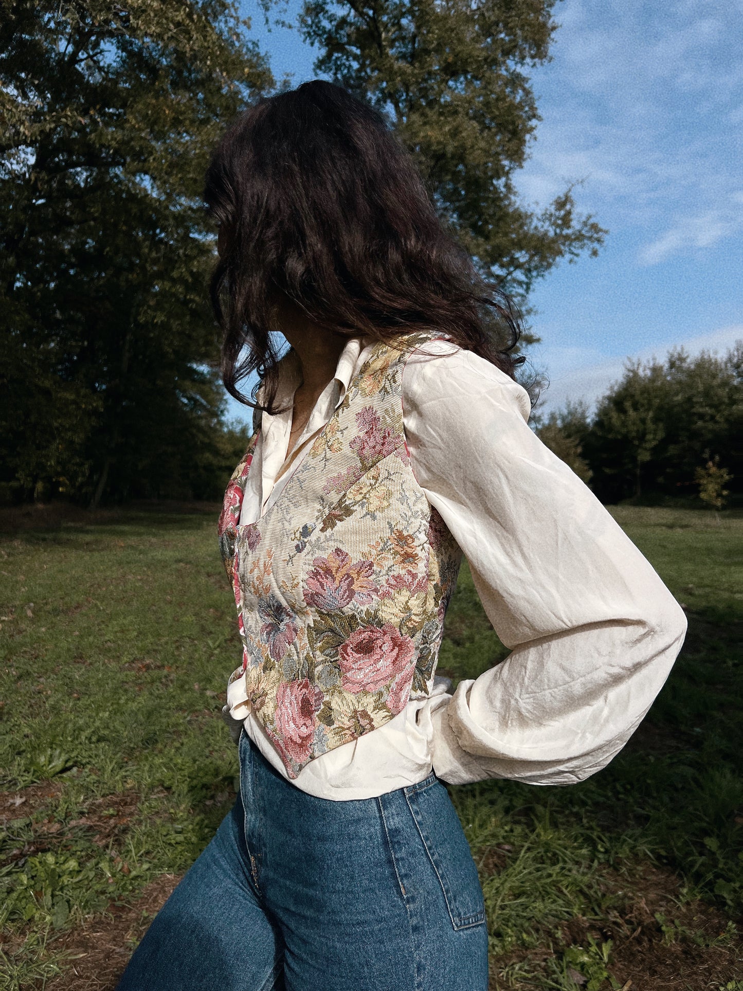 Vintage fabric vest size M