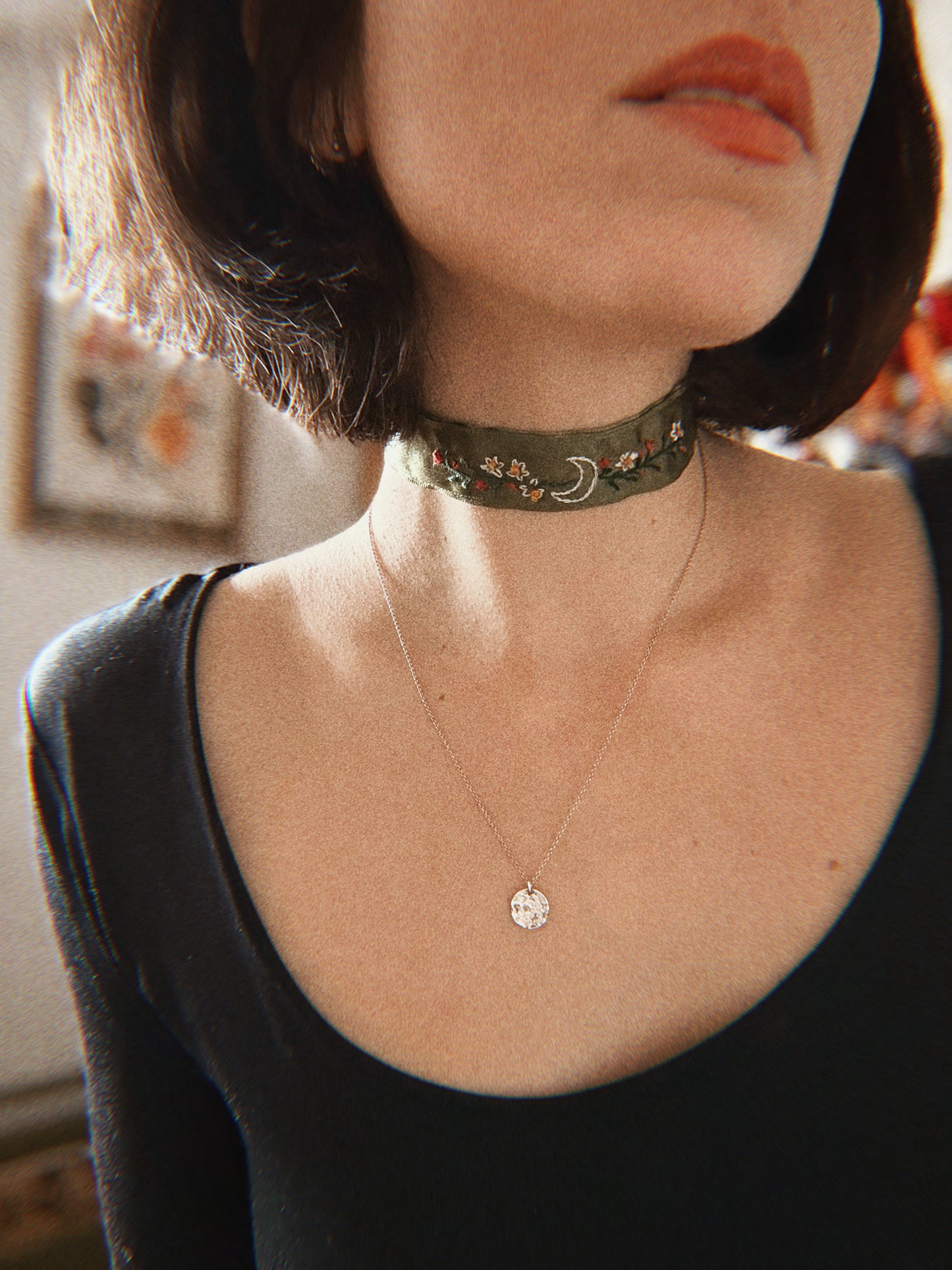 Chocker ✨ hand embroidered satin chocker