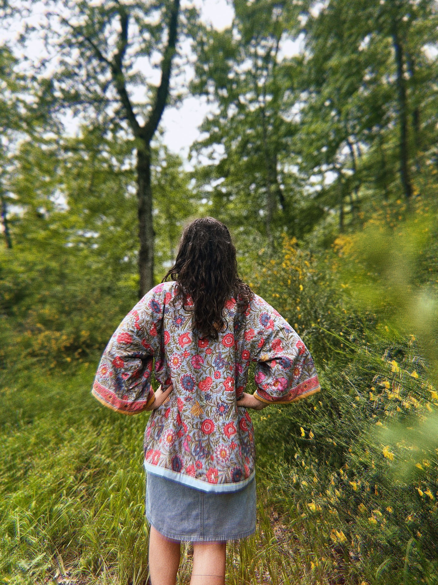 Block printed padded oversize kimono size S/M