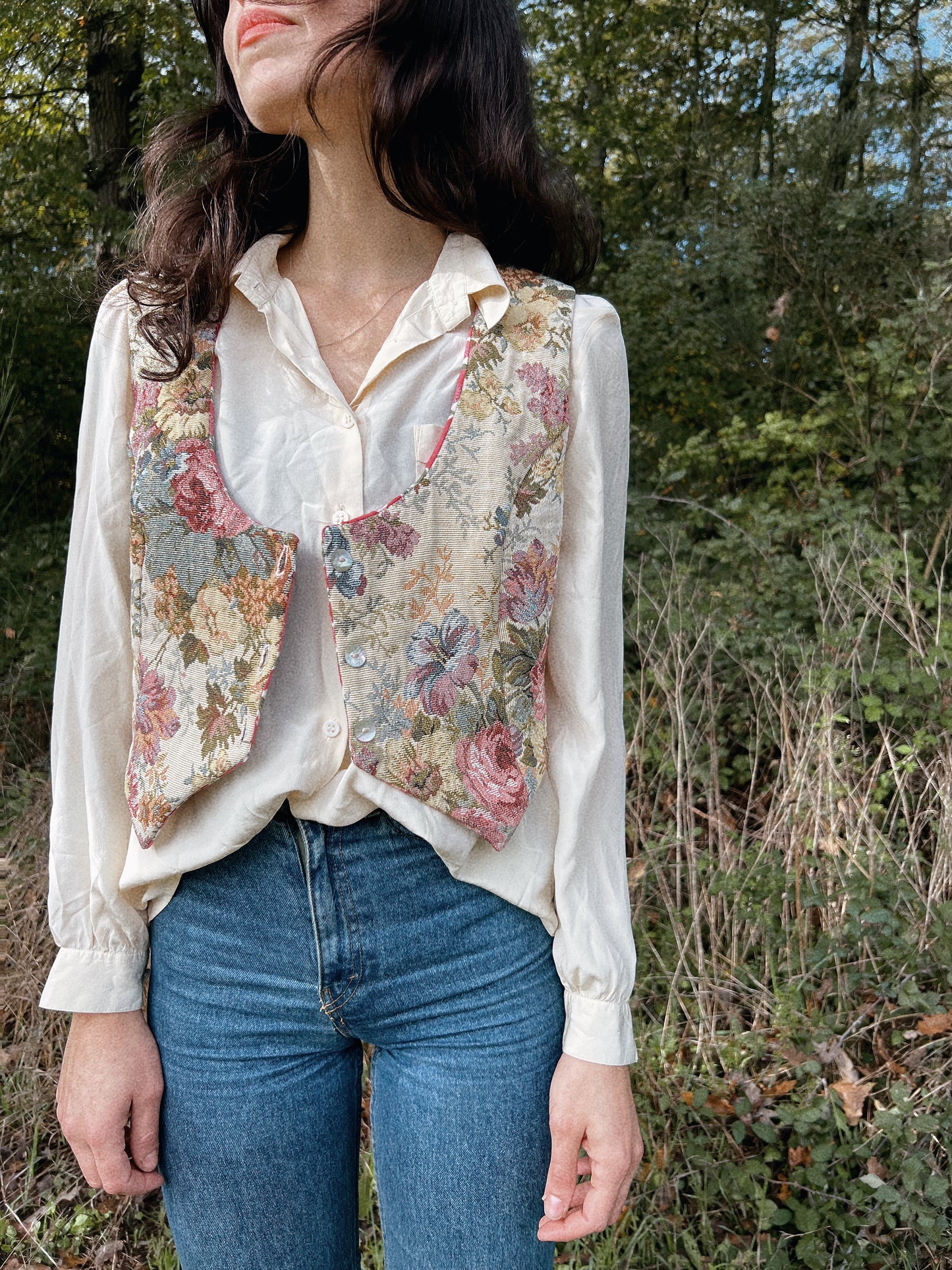 Vintage fabric vest size M