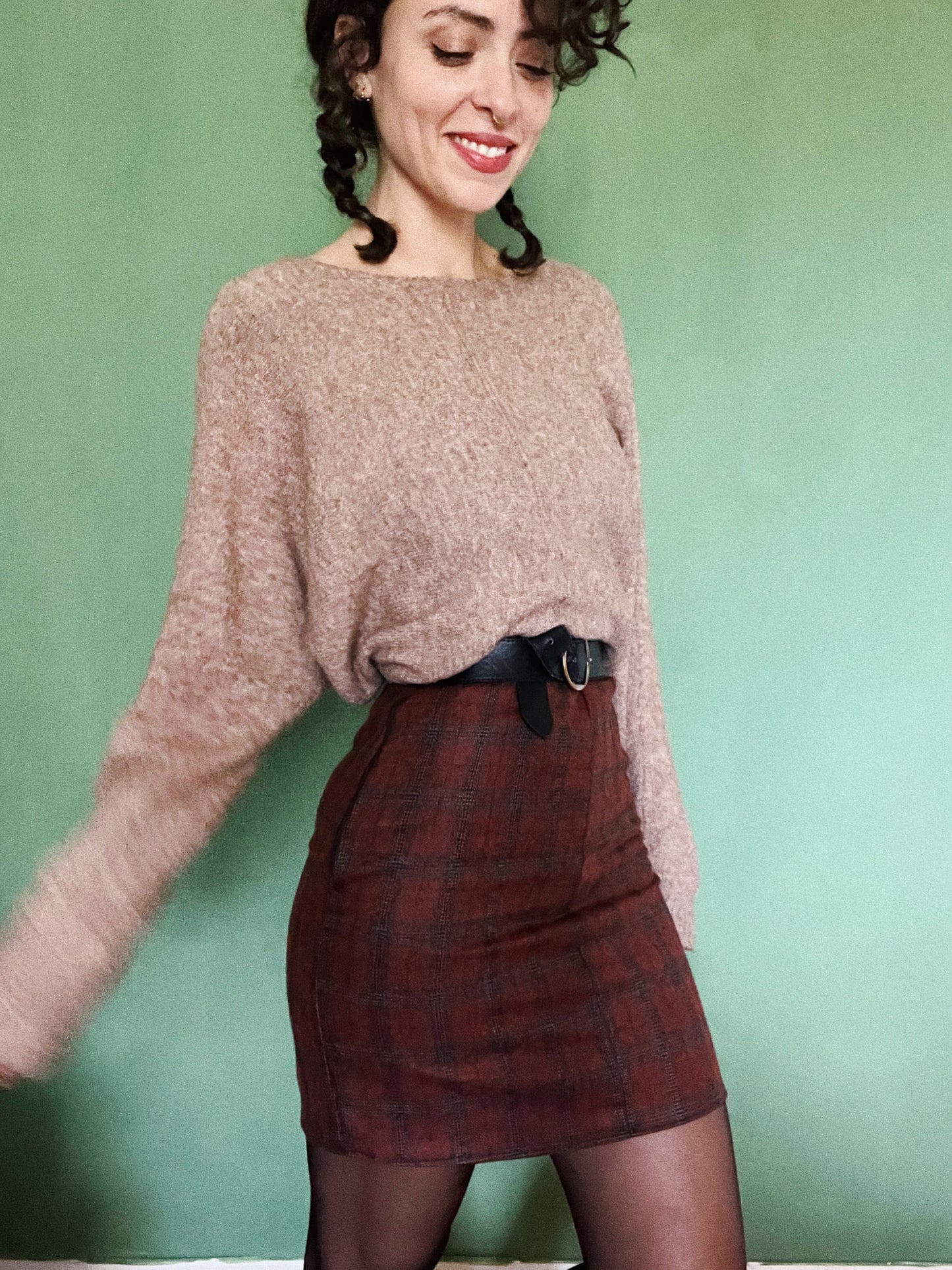 Billie Skirt ~ pencil fitted flannel skirt