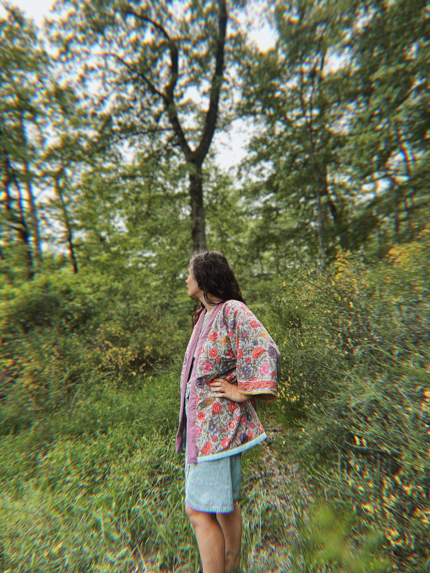 Block printed padded oversize kimono size S/M