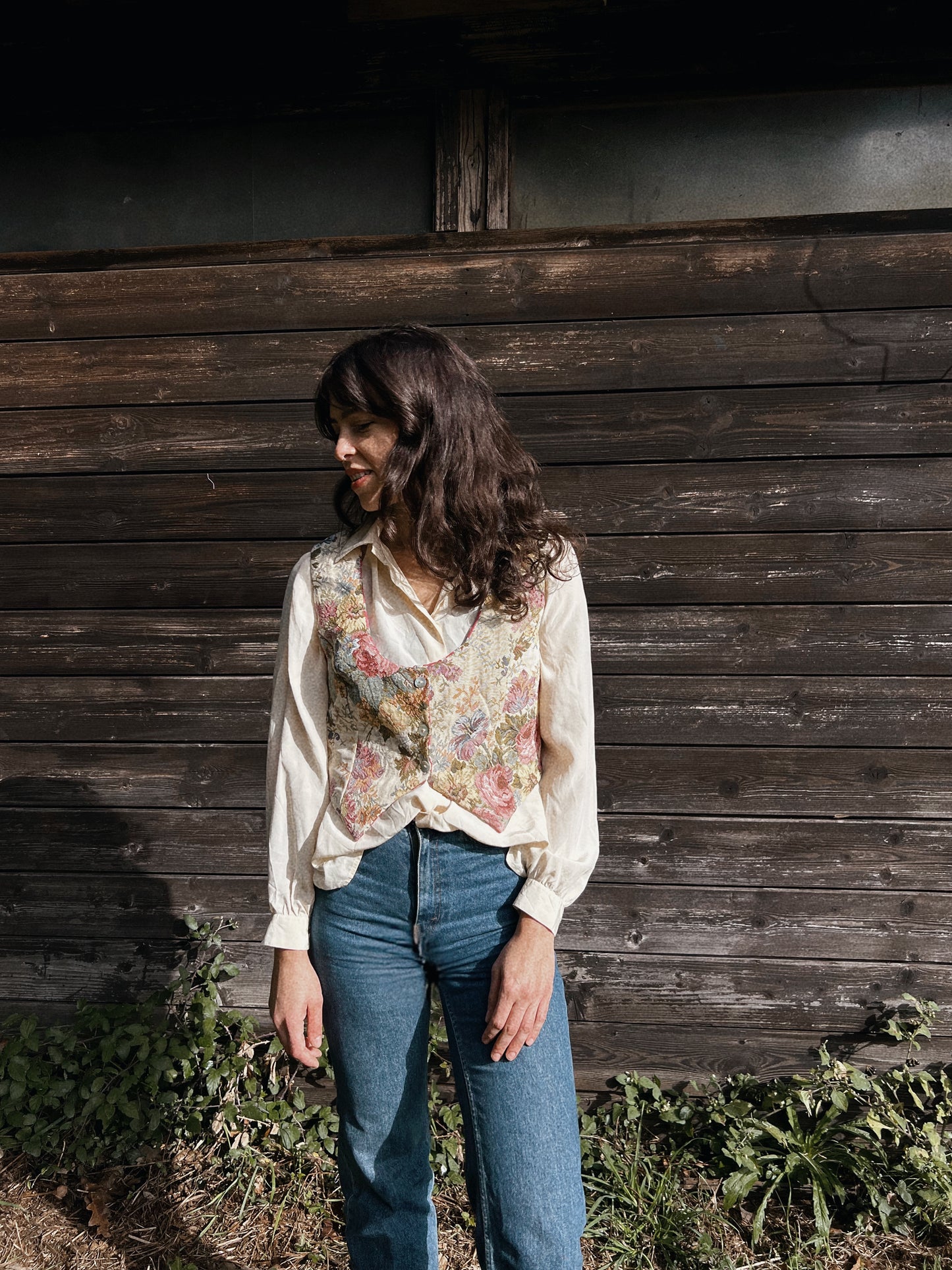 Vintage fabric vest size M