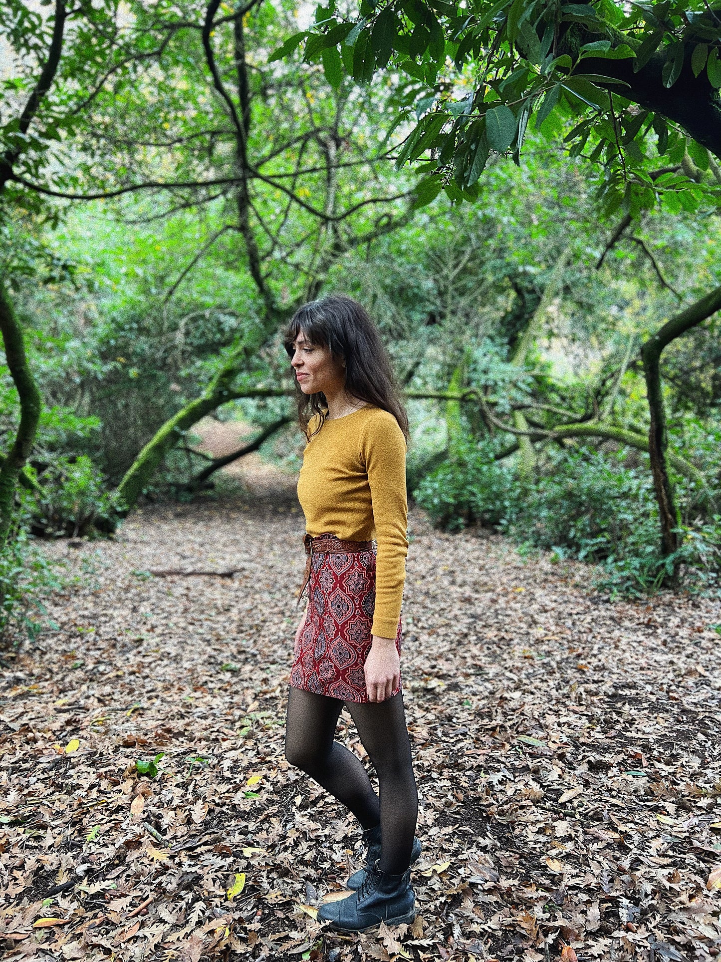 Billie Skirt ~ Dark red double layered pencil skirt