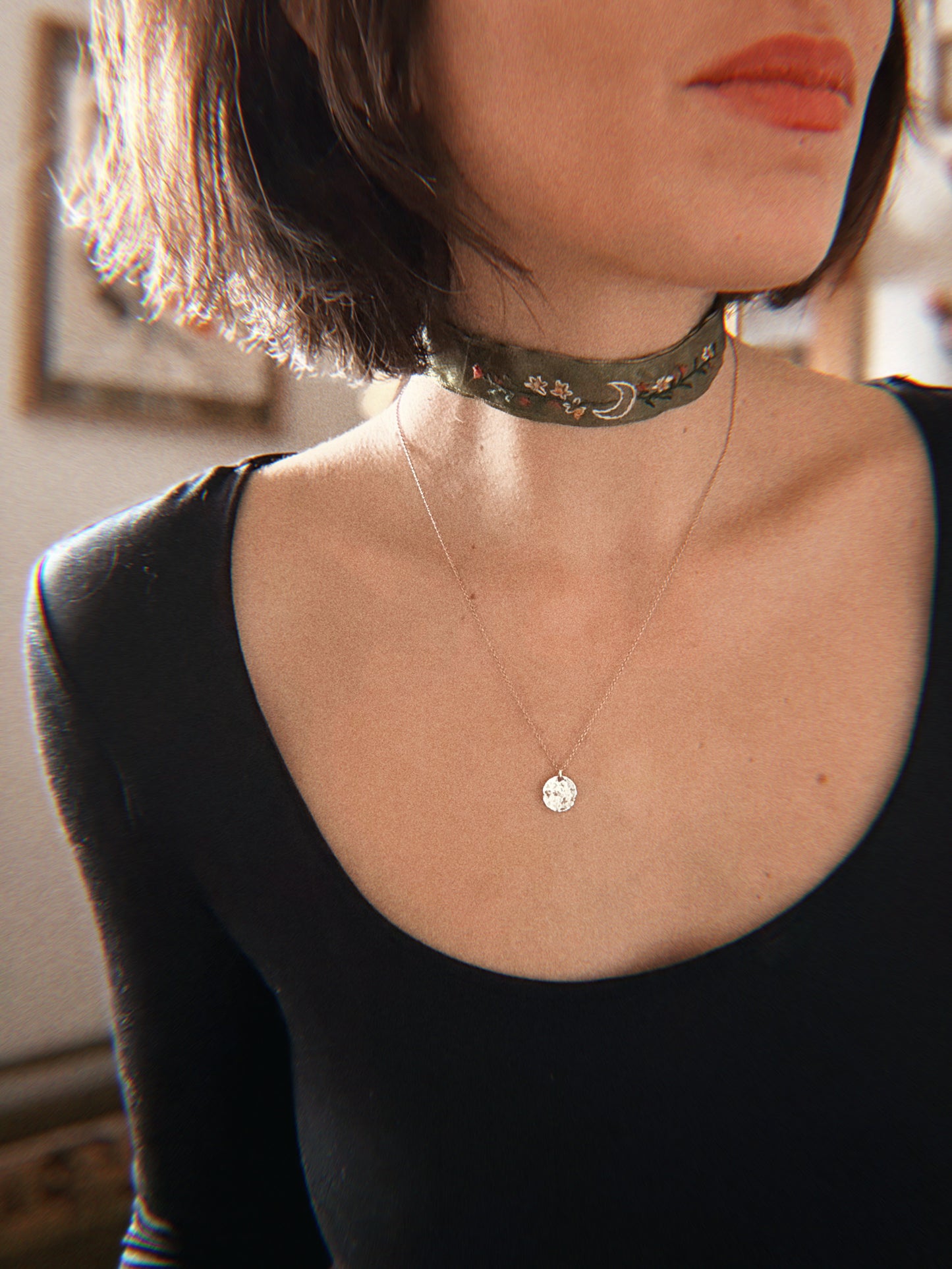 Chocker ✨ hand embroidered satin chocker