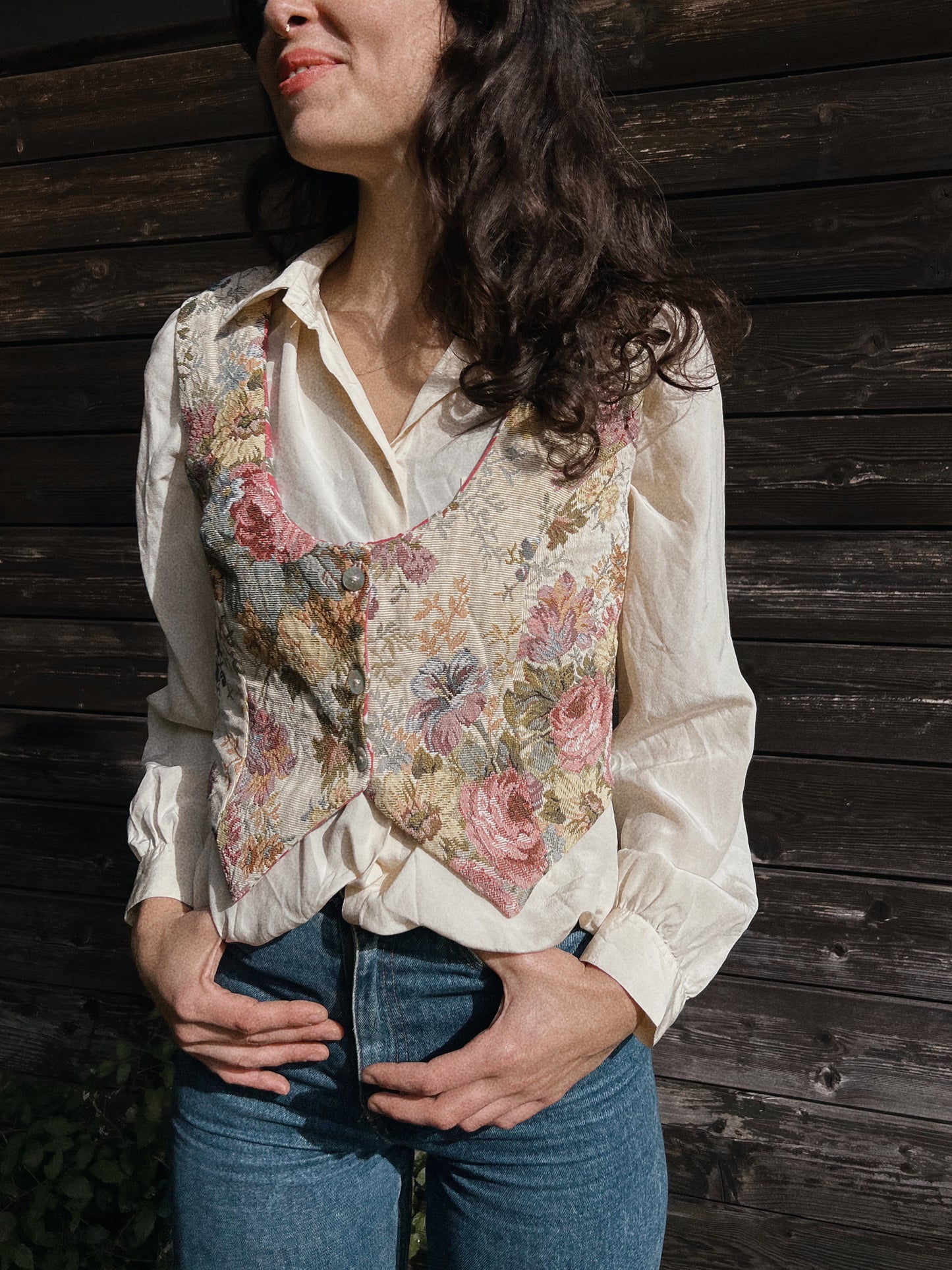 Vintage fabric vest size M