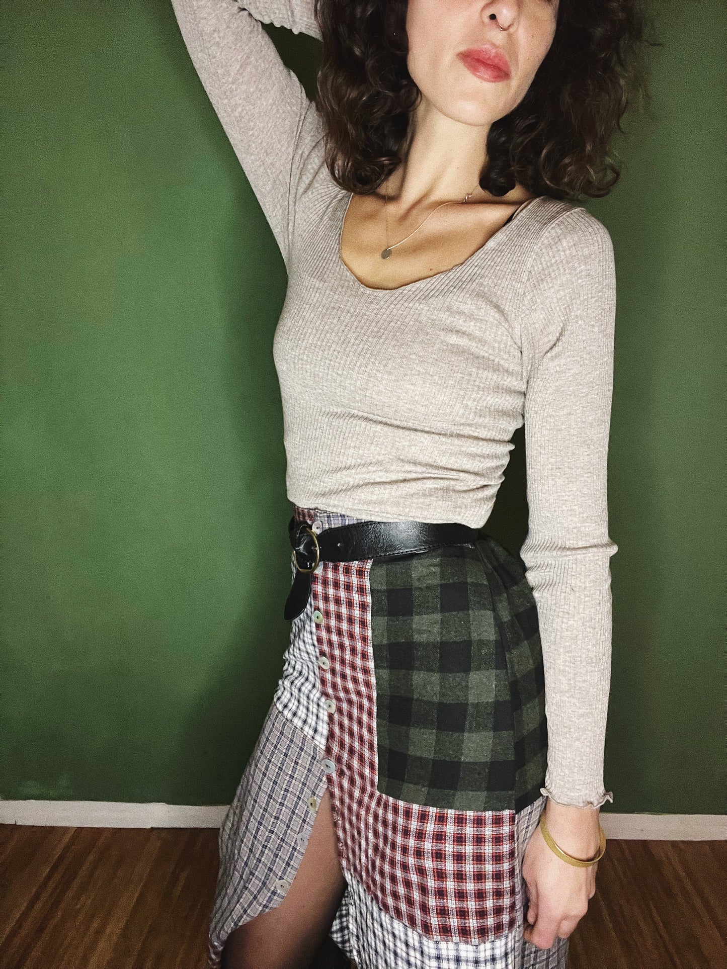 ONE PIECE Patchwork flannel Phoebe skirt