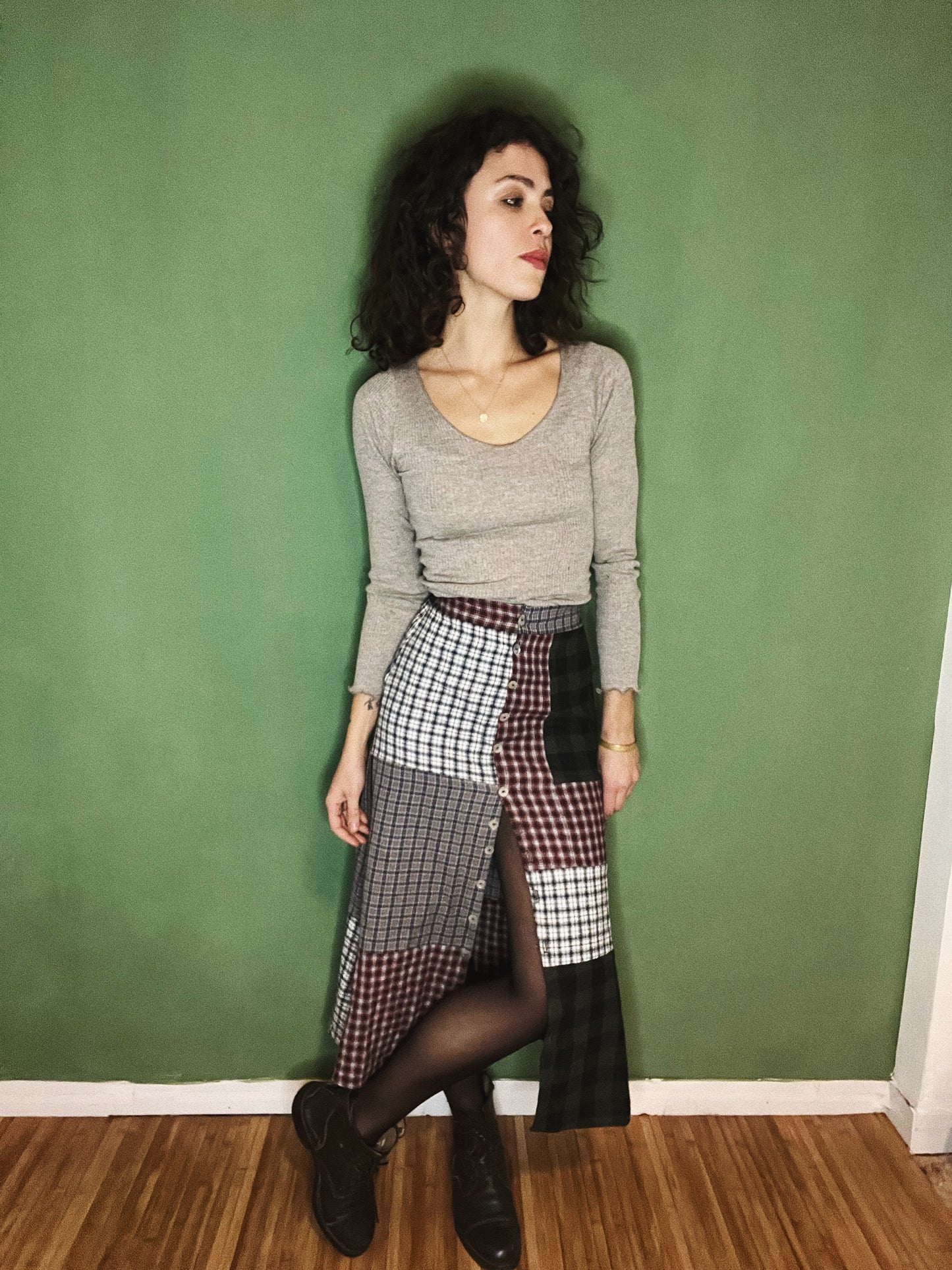 ONE PIECE Patchwork flannel Phoebe skirt